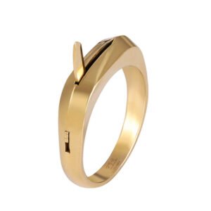 Golden Titanium Steel Guarded Ring with Knife