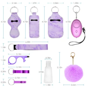 Kit de Defensa Personal 10pcs Safety Keychain Set