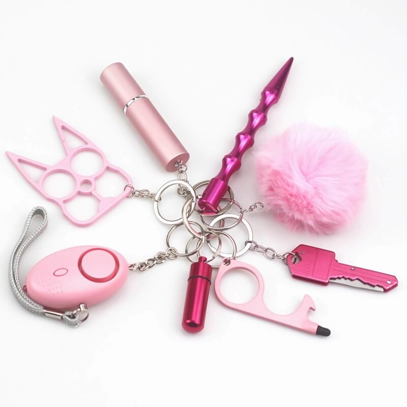 Llaveros de seguridad para mujer de 8 piezas con estilo 1