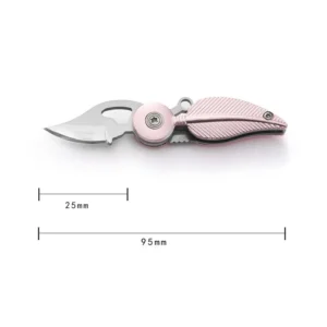 Creative Feather Self-defense Keychain Folding Pocket Knife Multi Tool
