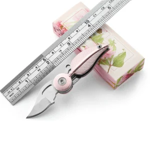 Creative Feather Self-defense Keychain Folding Pocket Knife Multi Tool