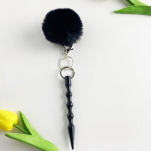 Self-Defense Kubotan Keychain – Non-Lethal & Legal in Most States, Includes Cute Pom-Pom for Discreet Carry