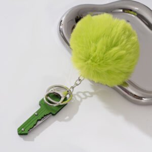 Colorful Key Folding Pocket Knife Self-Defense Keychain With Pom-Pom