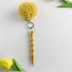 Self-Defense Kubotan Keychain – Non-Lethal & Legal in Most States, Includes Cute Pom-Pom for Discreet Carry