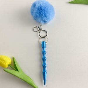 Self-Defense Kubotan Keychain – Non-Lethal & Legal in Most States, Includes Cute Pom-Pom for Discreet Carry