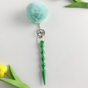 Self-Defense Kubotan Keychain – Non-Lethal & Legal in Most States, Includes Cute Pom-Pom for Discreet Carry